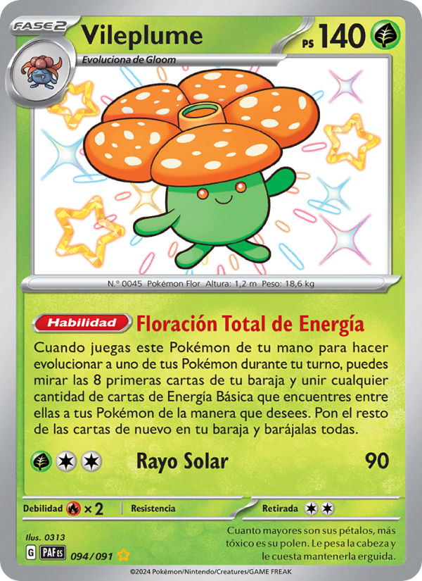 Vileplume 094 — Paldeas Schicksale (Spanish Pokémon TCG card)