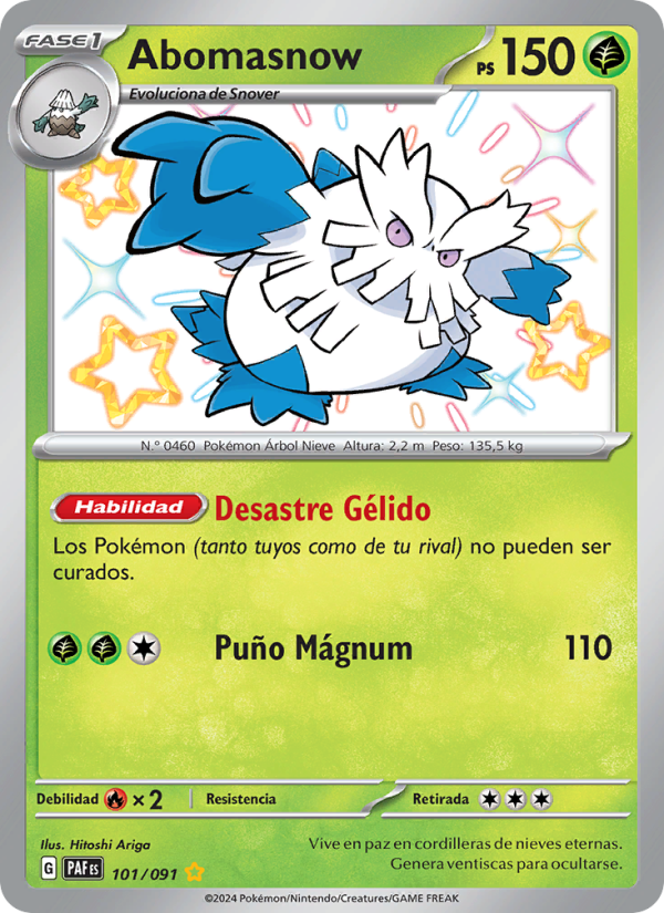 Abomasnow 101 — Paldeas Schicksale (Spanish Pokémon TCG card)
