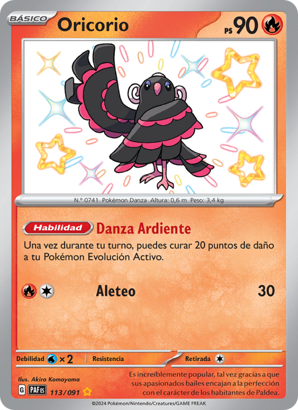 Oricorio 113 — Paldeas Schicksale (Spanish Pokémon TCG card)