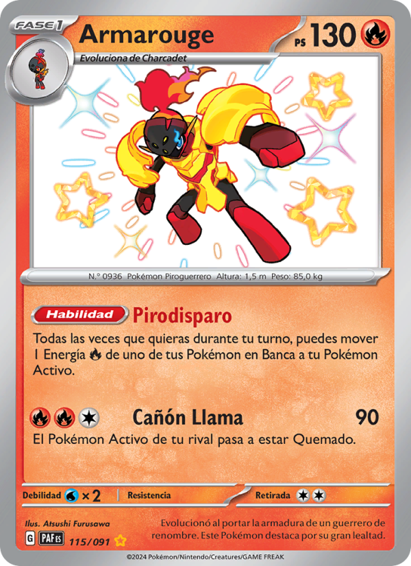 Armarouge 115 — Paldeas Schicksale (Spanish Pokémon TCG card)