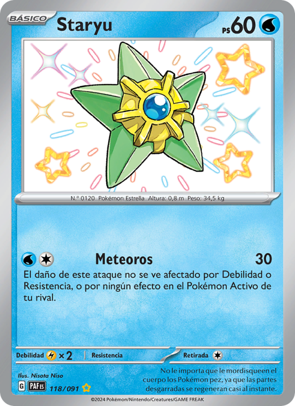Staryu 118 — Paldeas Schicksale (Spanish Pokémon TCG card)