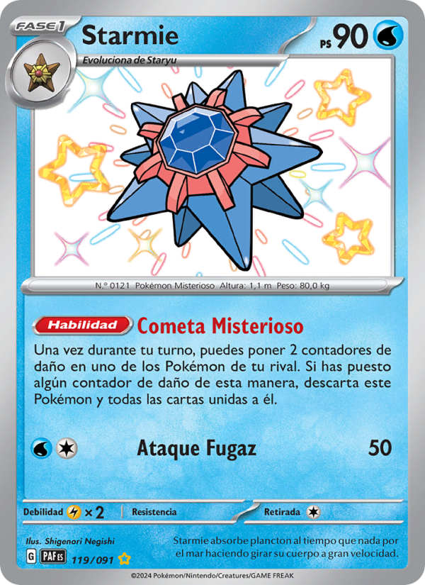 Starmie 119 — Paldeas Schicksale (Spanish Pokémon TCG card)