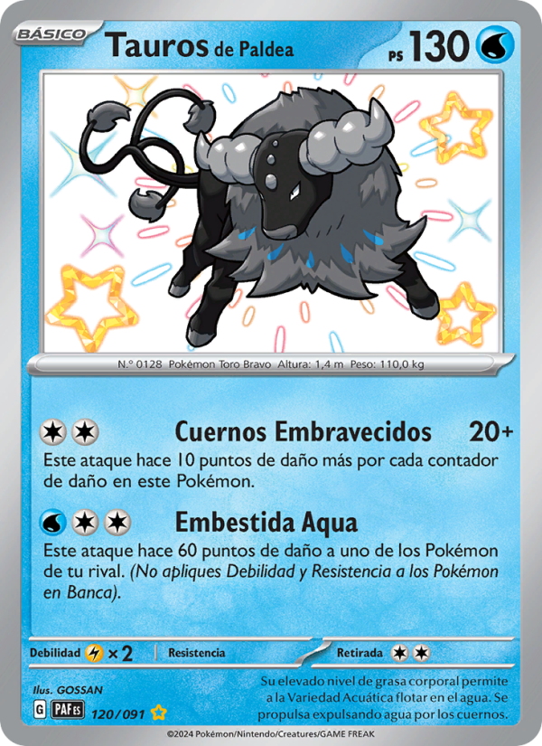 Tauros de Paldea 120 — Paldeas Schicksale (Spanish Pokémon TCG card)