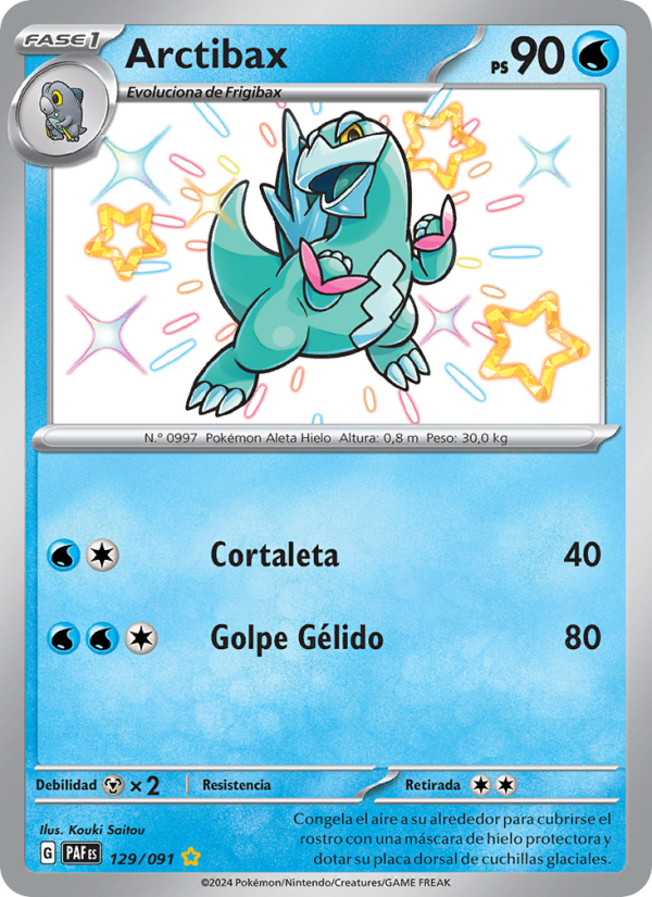 Arctibax 129 — Paldeas Schicksale (Spanish Pokémon TCG card)