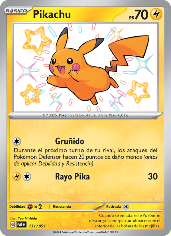 Pikachu 131 — Paldeas Schicksale (Spanish Pokémon TCG card)