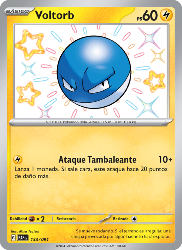 Voltorb 133 — Paldeas Schicksale (Spanish Pokémon TCG card)