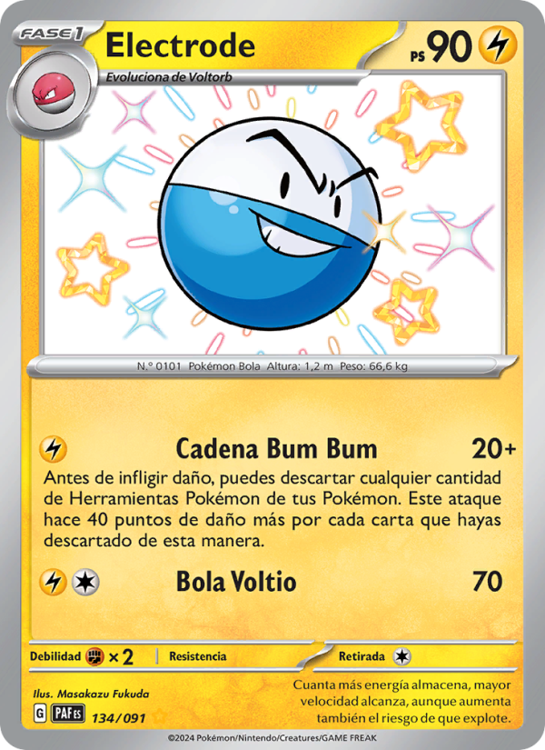 Electrode 134 — Paldeas Schicksale (Spanish Pokémon TCG card)