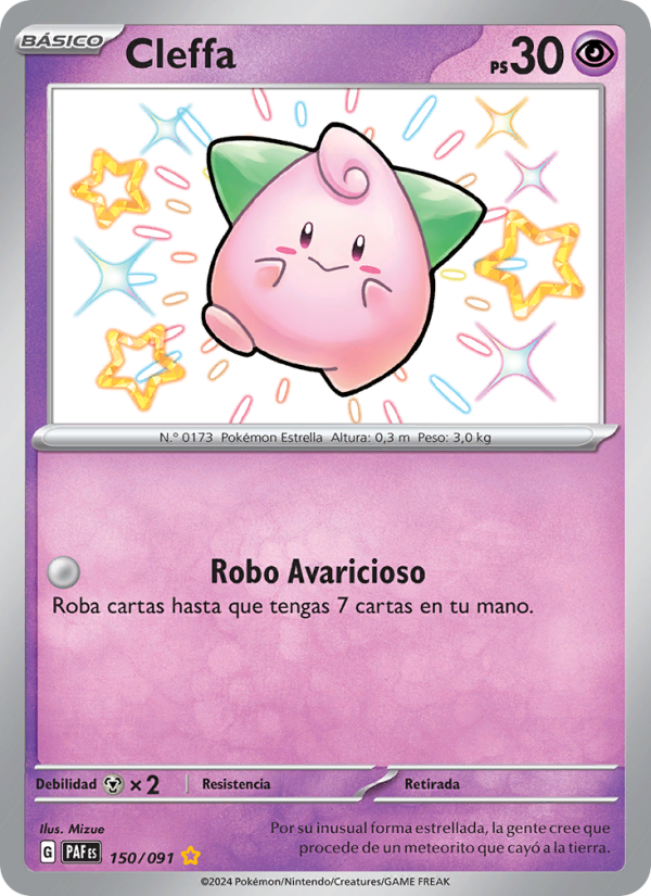 Cleffa 150 — Paldeas Schicksale (Spanish Pokémon TCG card)