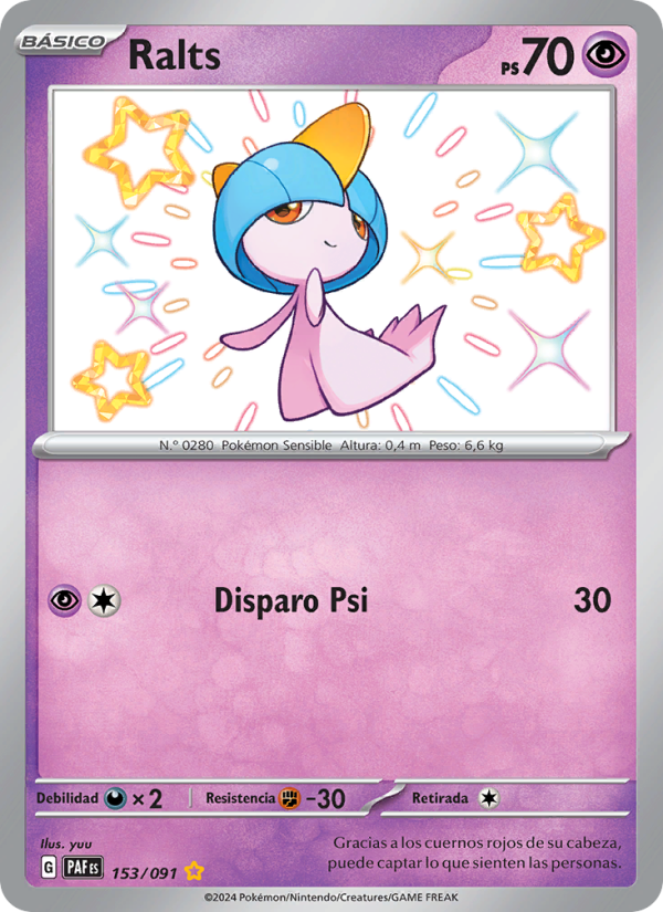 Ralts 153 — Paldeas Schicksale (Spanish Pokémon TCG card)