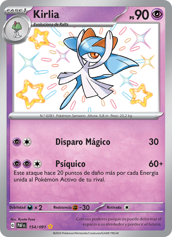 Kirlia 154 — Paldeas Schicksale (Spanish Pokémon TCG card)