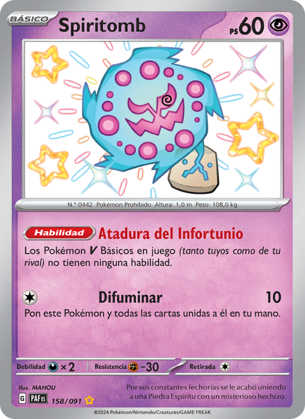 Spiritomb 158 — Paldeas Schicksale (Spanish Pokémon TCG card)