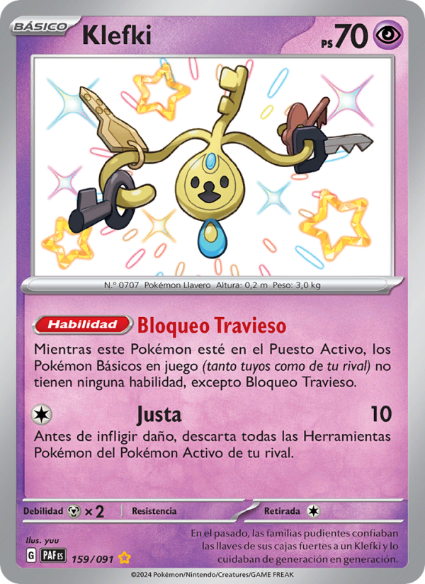 Klefki 159 — Paldeas Schicksale (Spanish Pokémon TCG card)