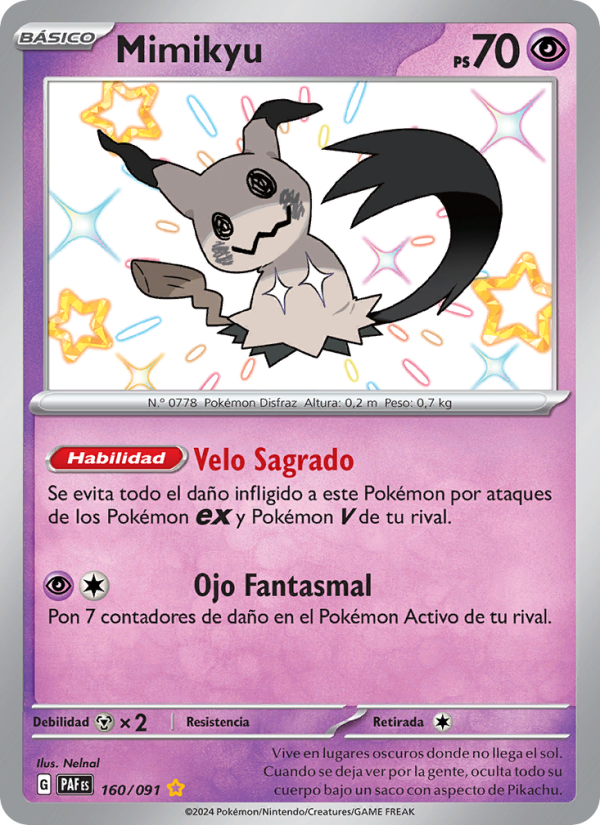 Mimikyu 160 — Paldeas Schicksale (Spanish Pokémon TCG card)