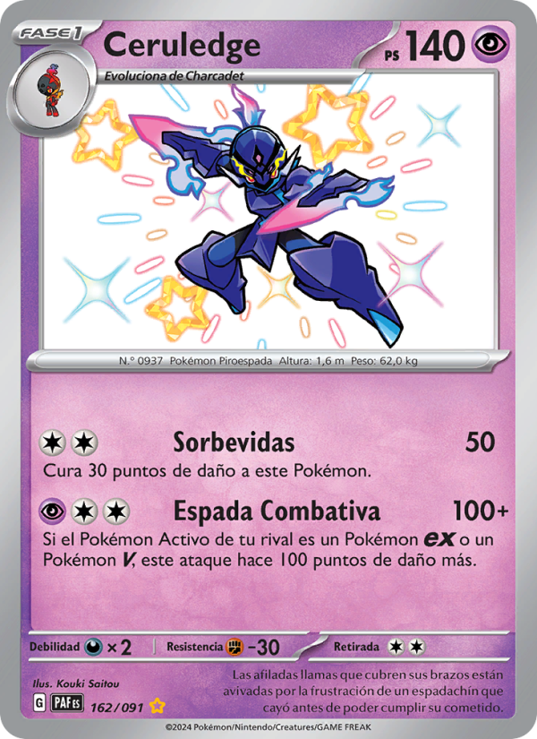 Ceruledge 162 — Paldeas Schicksale (Spanish Pokémon TCG card)