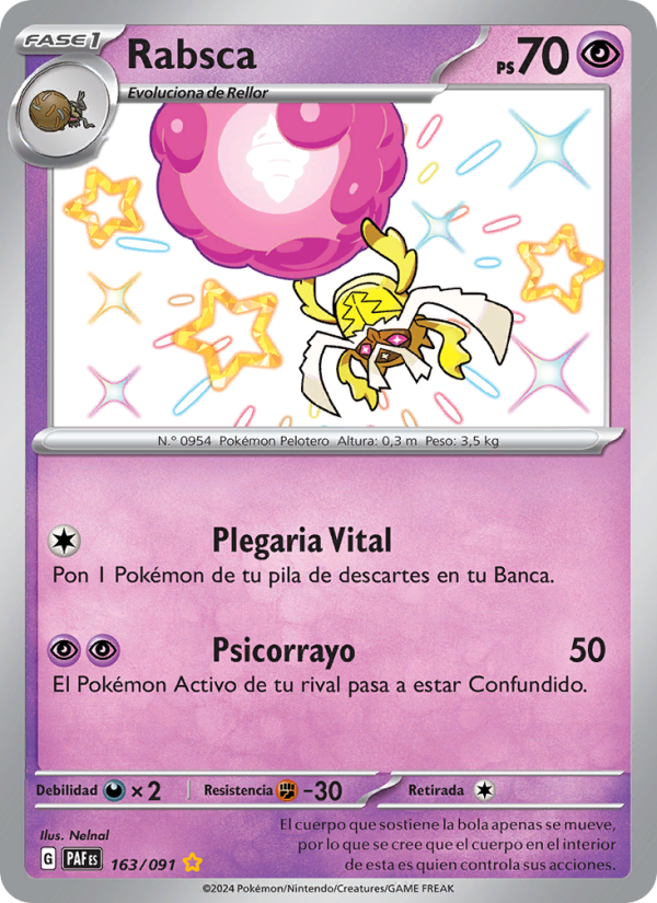 Rabsca 163 — Paldeas Schicksale (Spanish Pokémon TCG card)
