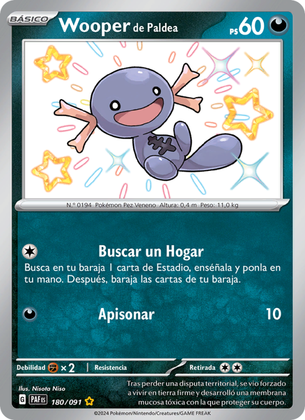Wooper de Paldea 180 — Paldeas Schicksale (Spanish Pokémon TCG card)