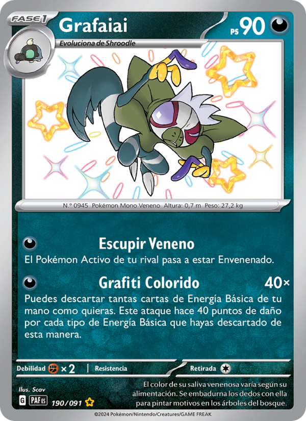 Grafaiai 190 — Paldeas Schicksale (Spanish Pokémon TCG card)