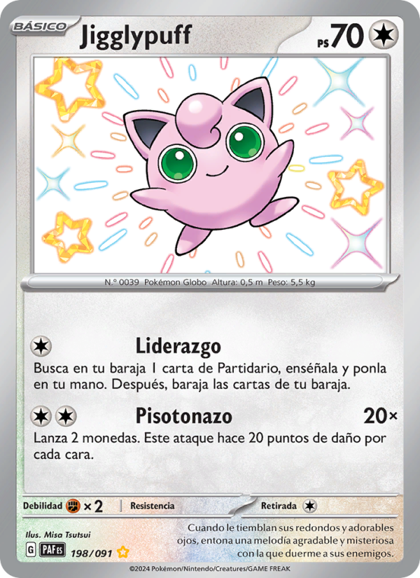 Jigglypuff 198 — Paldeas Schicksale (Spanish Pokémon TCG card)