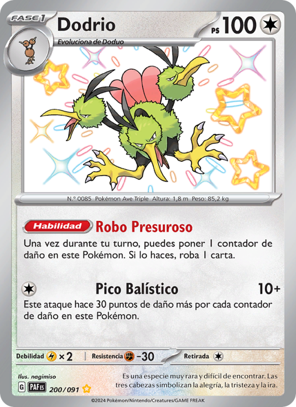 Dodrio 200 — Paldeas Schicksale (Spanish Pokémon TCG card)