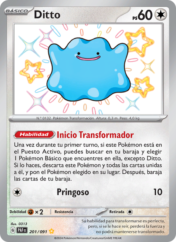 Ditto 201 — Paldeas Schicksale (Spanish Pokémon TCG card)