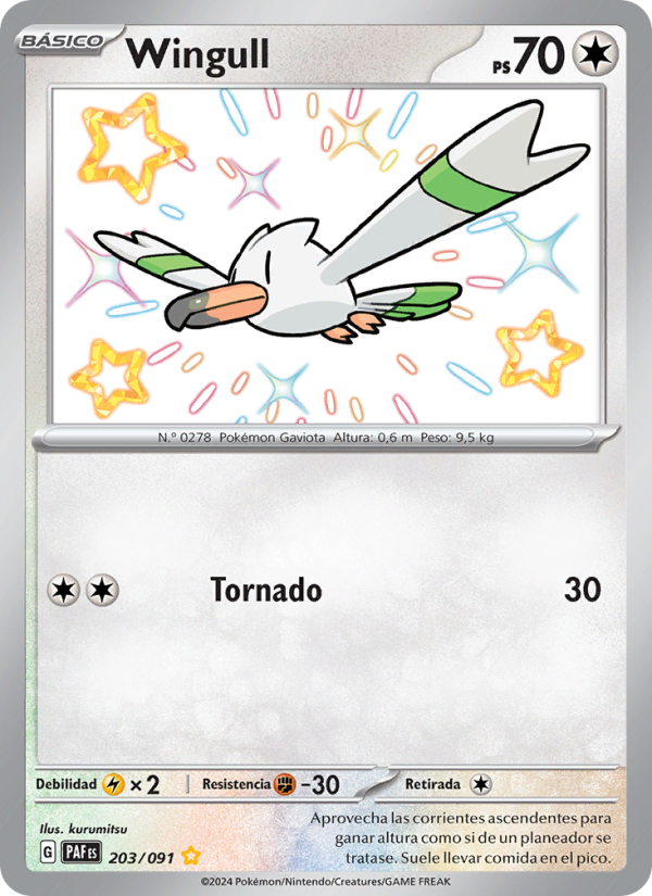 Wingull 203 — Paldeas Schicksale (Spanish Pokémon TCG card)