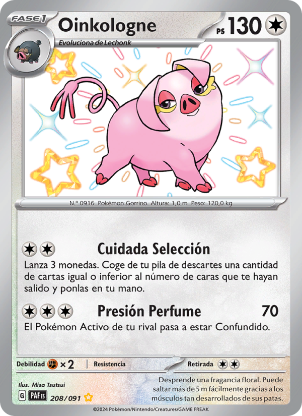 Oinkologne 208 — Paldeas Schicksale (Spanish Pokémon TCG card)