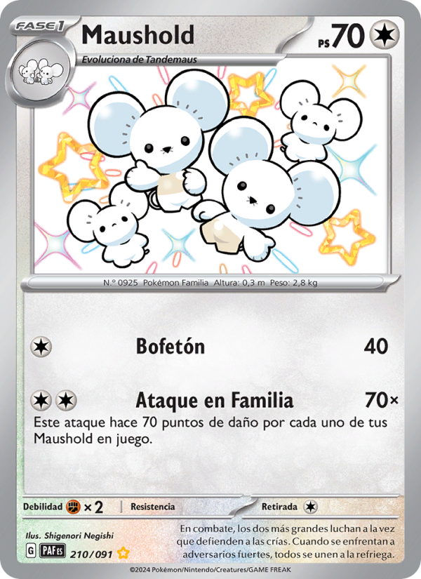 Maushold 210 — Paldeas Schicksale (Spanish Pokémon TCG card)