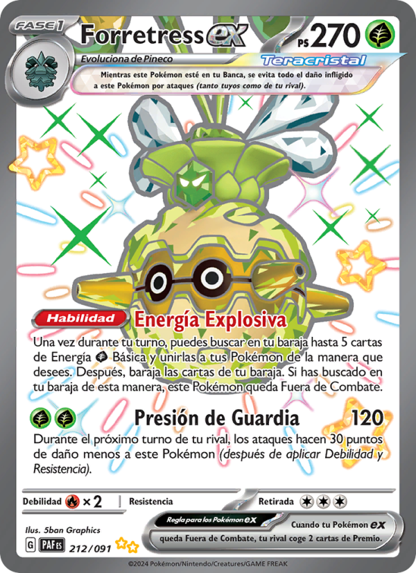 Forretress ex 212 — Paldeas Schicksale (Spanish Pokémon TCG card)
