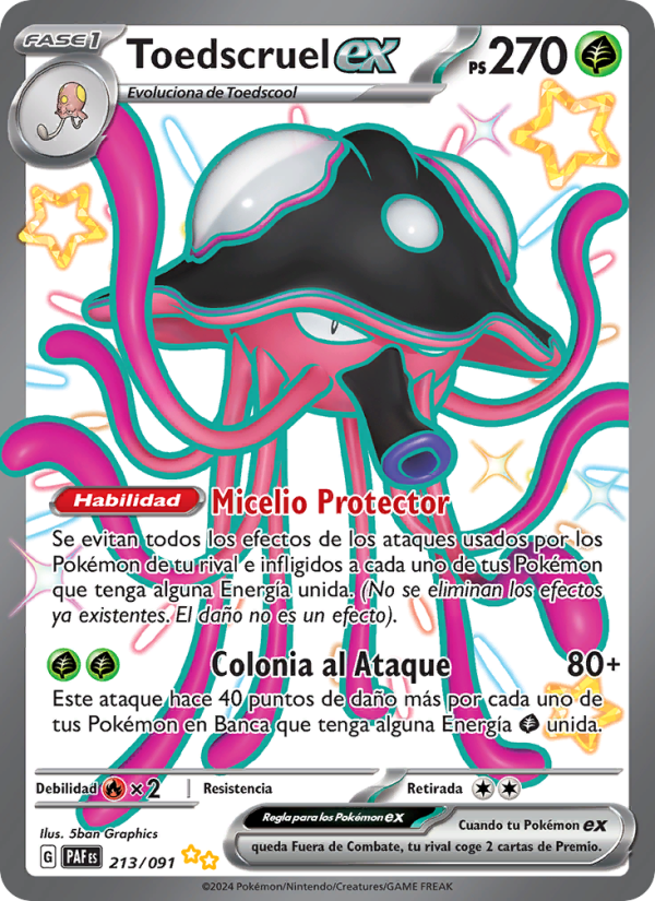 Toedscruel ex 213 — Paldeas Schicksale (Spanish Pokémon TCG card)