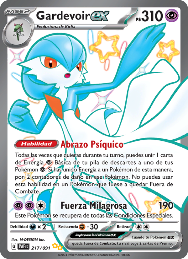 Gardevoir ex 217 — Paldeas Schicksale (Spanish Pokémon TCG card)