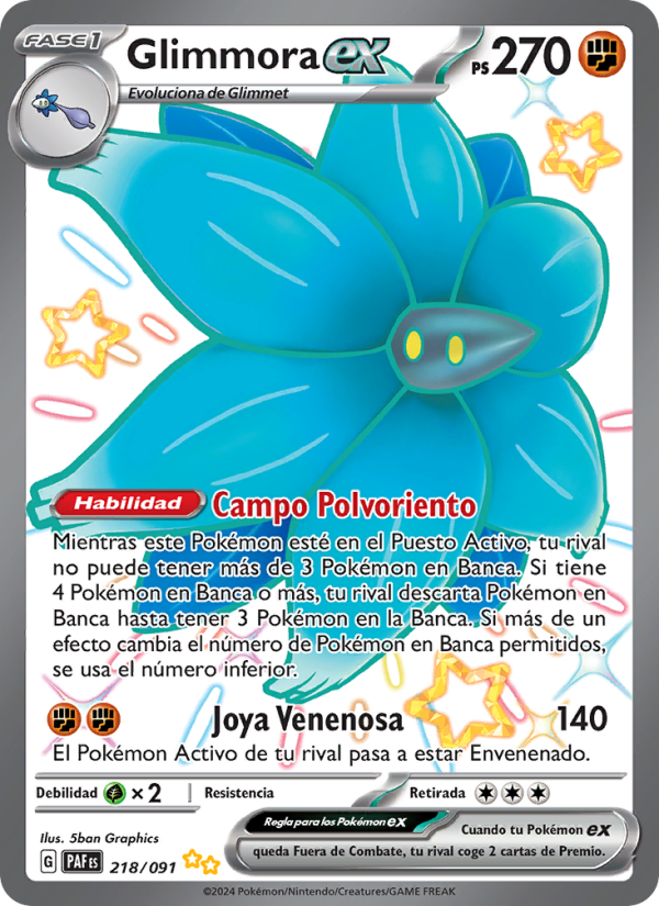 Glimmora ex 218 — Paldeas Schicksale (Spanish Pokémon TCG card)