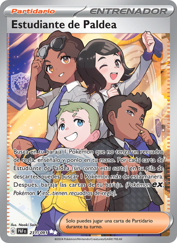 Estudiante de Paldea 231 — Paldeas Schicksale (Spanish Pokémon TCG card)
