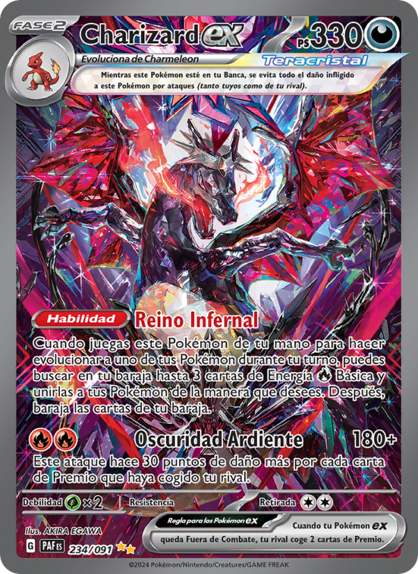 Charizard ex 234 — Paldeas Schicksale (Spanish Pokémon TCG card)