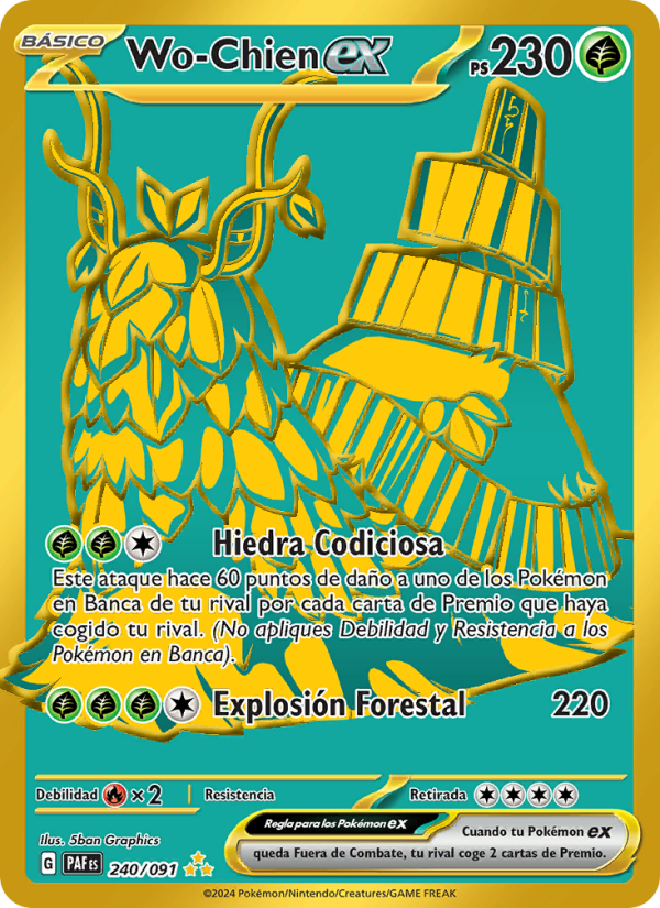 Wo-Chien ex 240 — Paldeas Schicksale (Spanish Pokémon TCG card)