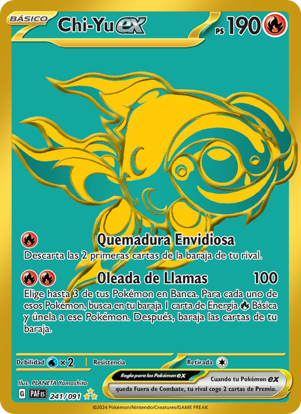 Chi-Yu ex 241 — Paldeas Schicksale (Spanish Pokémon TCG card)