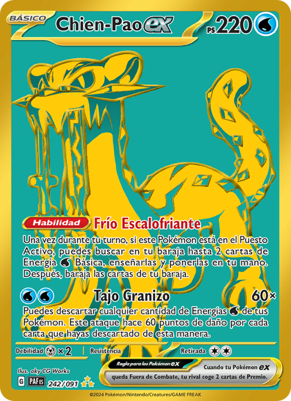 Chien-Pao ex 242 — Paldeas Schicksale (Spanish Pokémon TCG card)