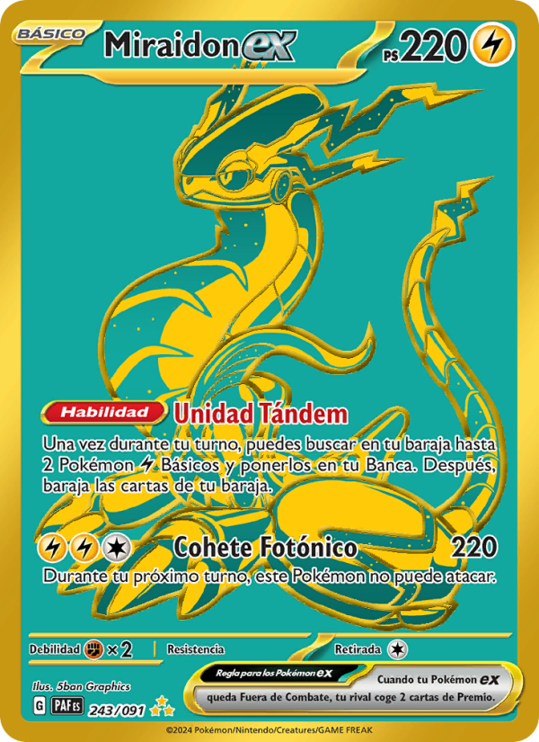 Miraidon ex 243 — Paldeas Schicksale (Spanish Pokémon TCG card)