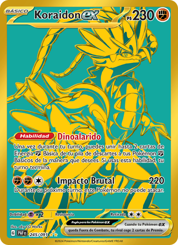 Koraidon ex 245 — Paldeas Schicksale (Spanish Pokémon TCG card)
