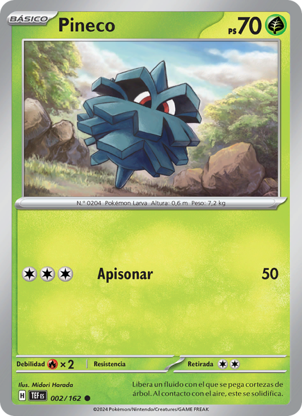 Pineco 002 — Temporal Forces (Spanish Pokémon TCG card)
