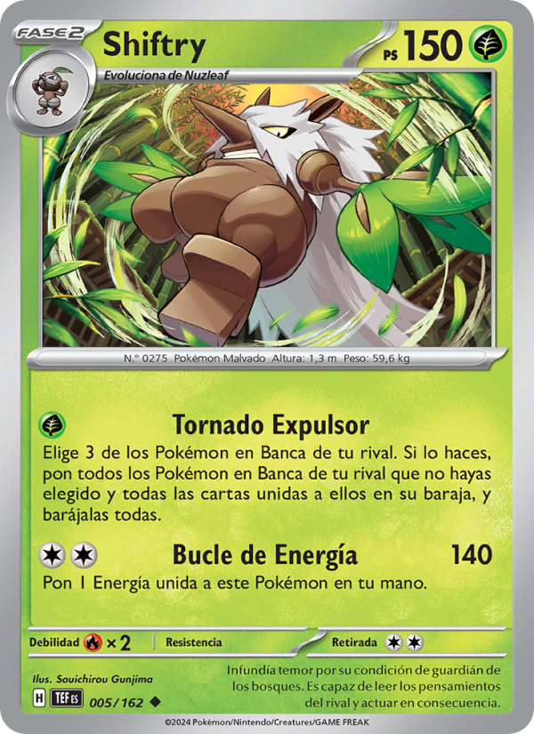 Shiftry 005 — Temporal Forces (Spanish Pokémon TCG card)