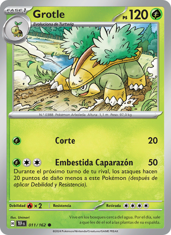 Grotle 011 — Temporal Forces (Spanish Pokémon TCG card)
