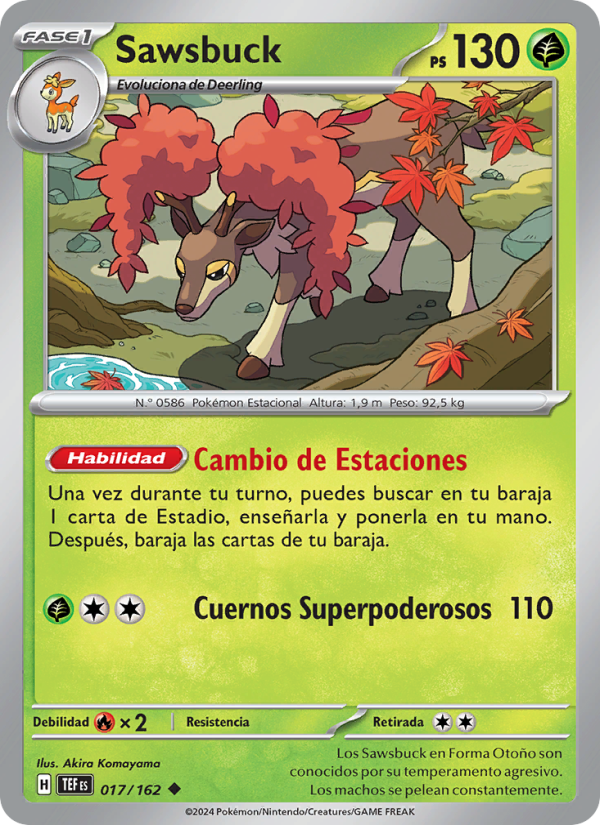 Sawsbuck 017 — Temporal Forces (Spanish Pokémon TCG card)