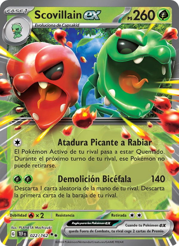 Scovillain ex 022 — Temporal Forces (Spanish Pokémon TCG card)