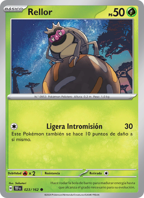 Rellor 023 — Temporal Forces (Spanish Pokémon TCG card)
