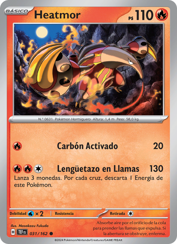 Heatmor 031 — Temporal Forces (Spanish Pokémon TCG card)