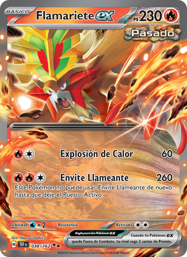 Flamariete ex 038 — Temporal Forces (Spanish Pokémon TCG card)