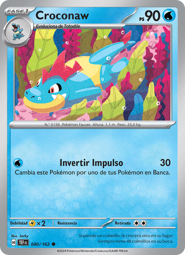 Croconaw 040 — Temporal Forces (Spanish Pokémon TCG card)