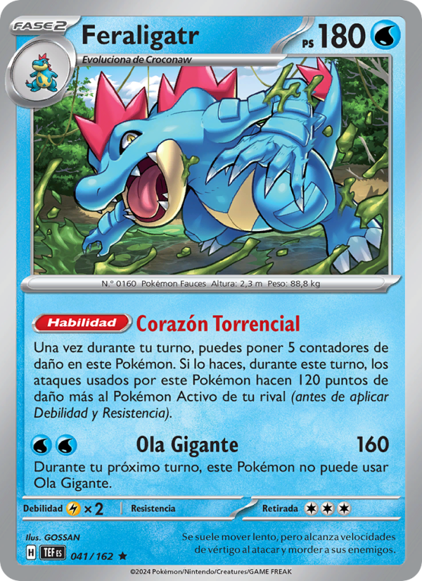 Feraligatr 041 — Temporal Forces (Spanish Pokémon TCG card)
