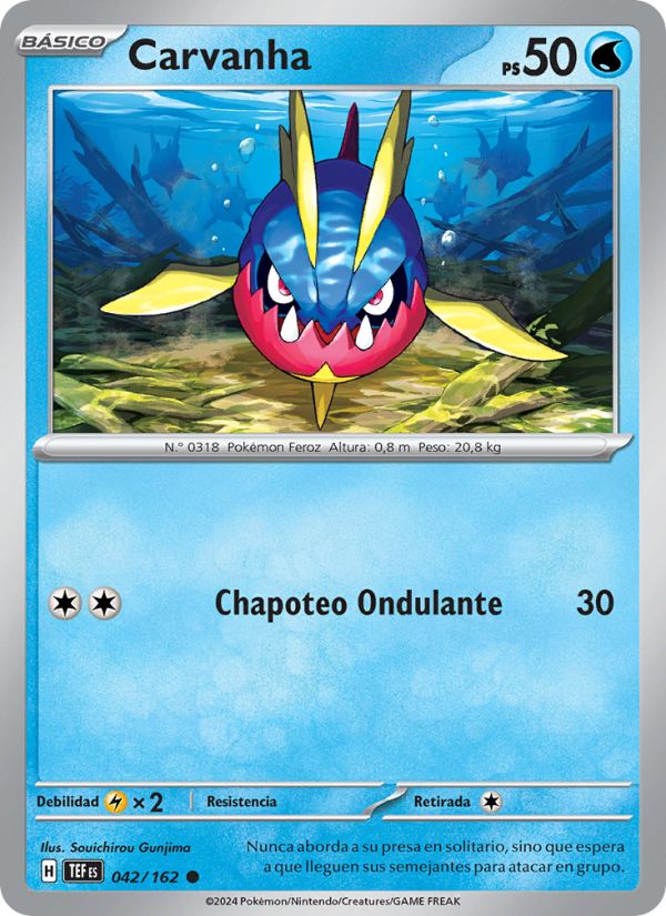 Carvanha 042 — Temporal Forces (Spanish Pokémon TCG card)
