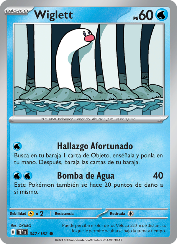 Wiglett 047 — Temporal Forces (Spanish Pokémon TCG card)